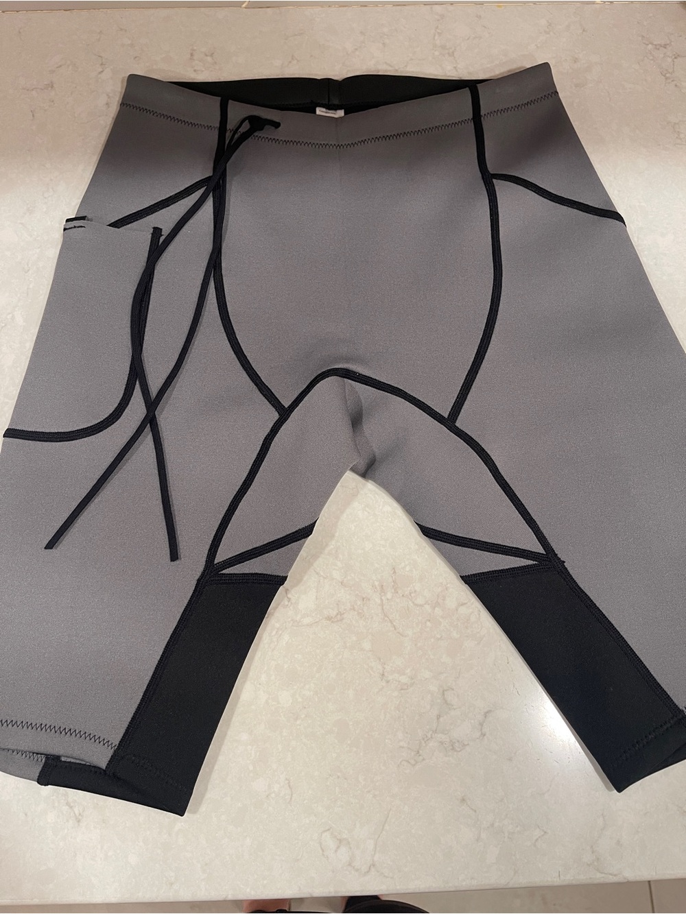 Womens Gray Swim / Surf Neoprene Shorts with Black Trim